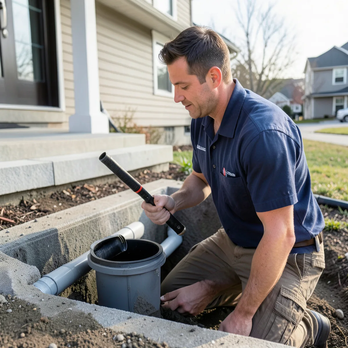 Servicing modern PVC sewer lateral and ejector pump lines at The Glen